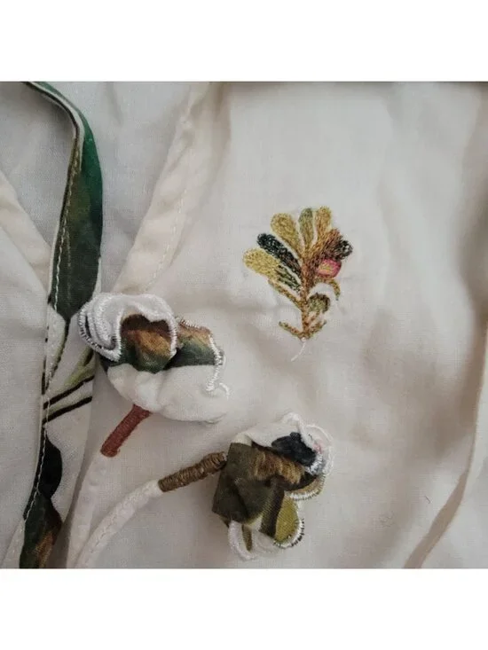 Anthorpologie Nikasha Jamandi Maya Blouse Embroidered Boho Chic Hippie Womens M - Picture 6 of 8